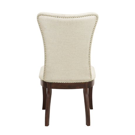 Oratorio Beige/Dark Cherry Side Chair, Set of 2 from Homelegance - Luna Furniture