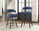 Crowley Blue Swivel Pub Height Chair, Set of 2 from Homelegance - Luna Furniture