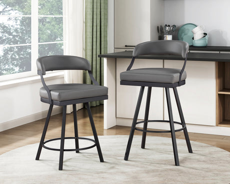 Crowley Gray Swivel Counter Height Chair, Set of 2 from Homelegance - Luna Furniture