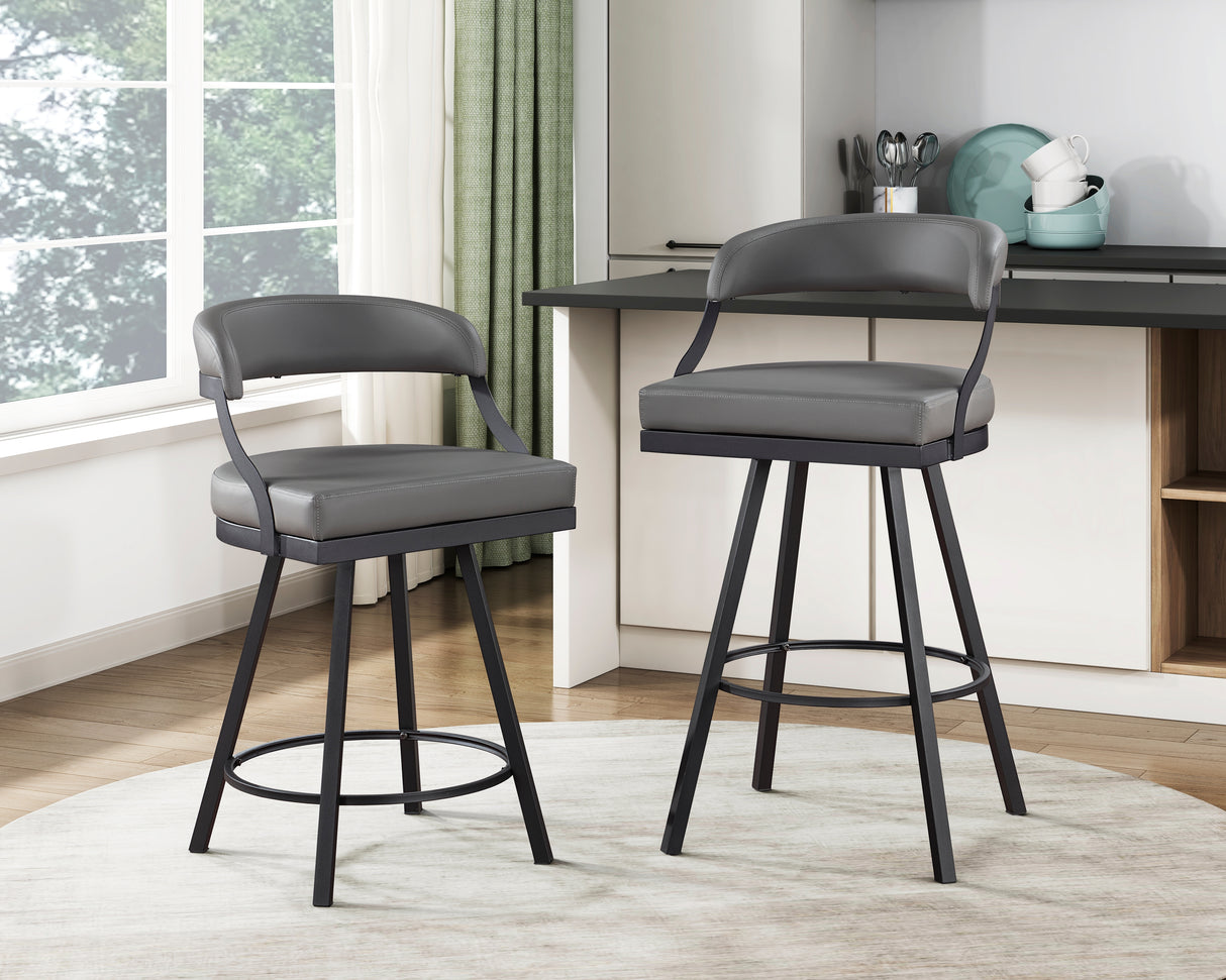 Crowley Gray Swivel Pub Height Chair, Set of 2 from Homelegance - Luna Furniture