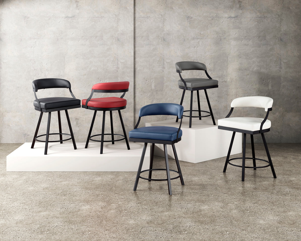 Crowley Black Swivel Pub Height Chair, Set of 2 from Homelegance - Luna Furniture