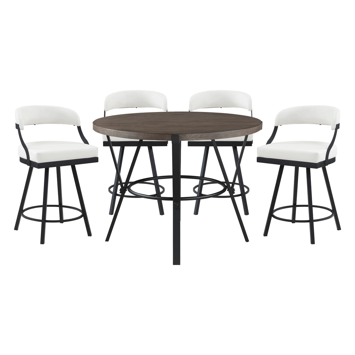 Appert Black/Dark Gray Swivel Pub Height Chair, Set of 2 from Homelegance - Luna Furniture
