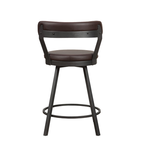 Appert Brown/Dark Gray Swivel Counter Chair, Set of 2 from Homelegance - Luna Furniture