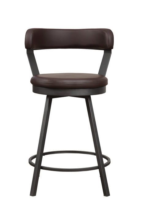 Appert Brown/Dark Gray Swivel Counter Height Chair, Set of 2 from Homelegance - Luna Furniture