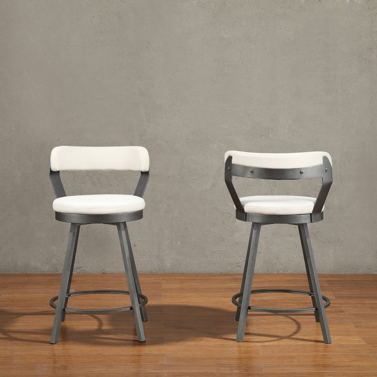 Appert White/Dark Gray Swivel Counter Chair, Set of 2 from Homelegance - Luna Furniture