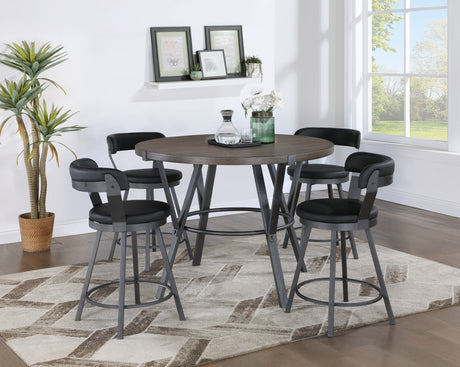 Appert Black/Dark Gray Swivel Pub Height Chair, Set of 2 from Homelegance - Luna Furniture