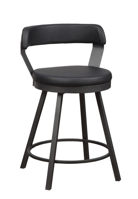 Appert Black/Dark Gray Swivel Pub Height Chair, Set of 2 from Homelegance - Luna Furniture
