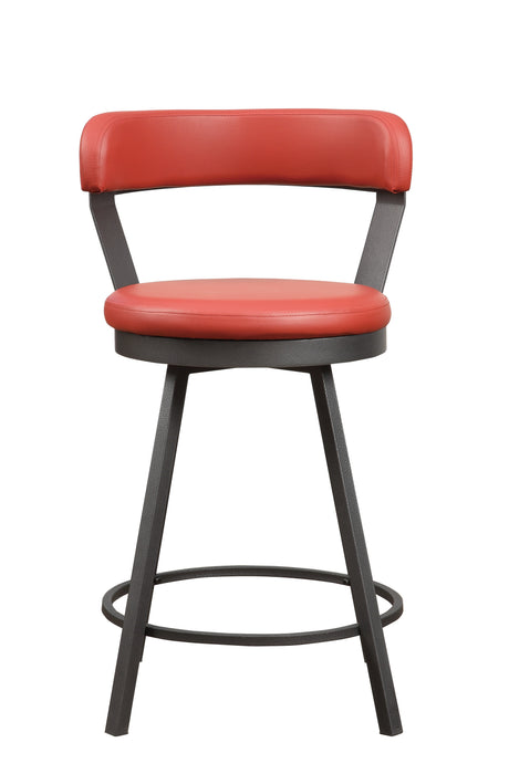 Appert Red/Dark Gray Swivel Counter Height Chair, Set of 2 from Homelegance - Luna Furniture