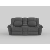 Brennen Charcoal Double Reclining Loveseat with Center Console from Homelegance - Luna Furniture
