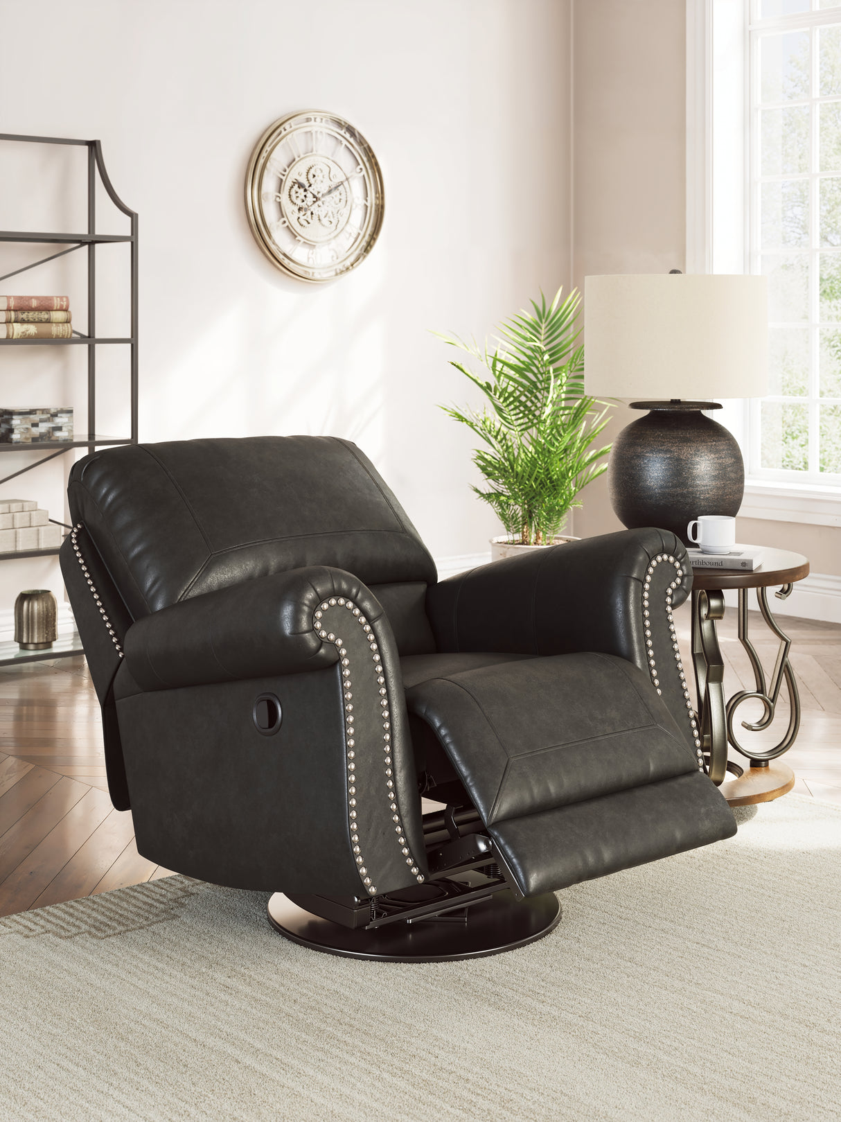 Chasemore Granite Swivel Glider Recliner from Ashley - Luna Furniture