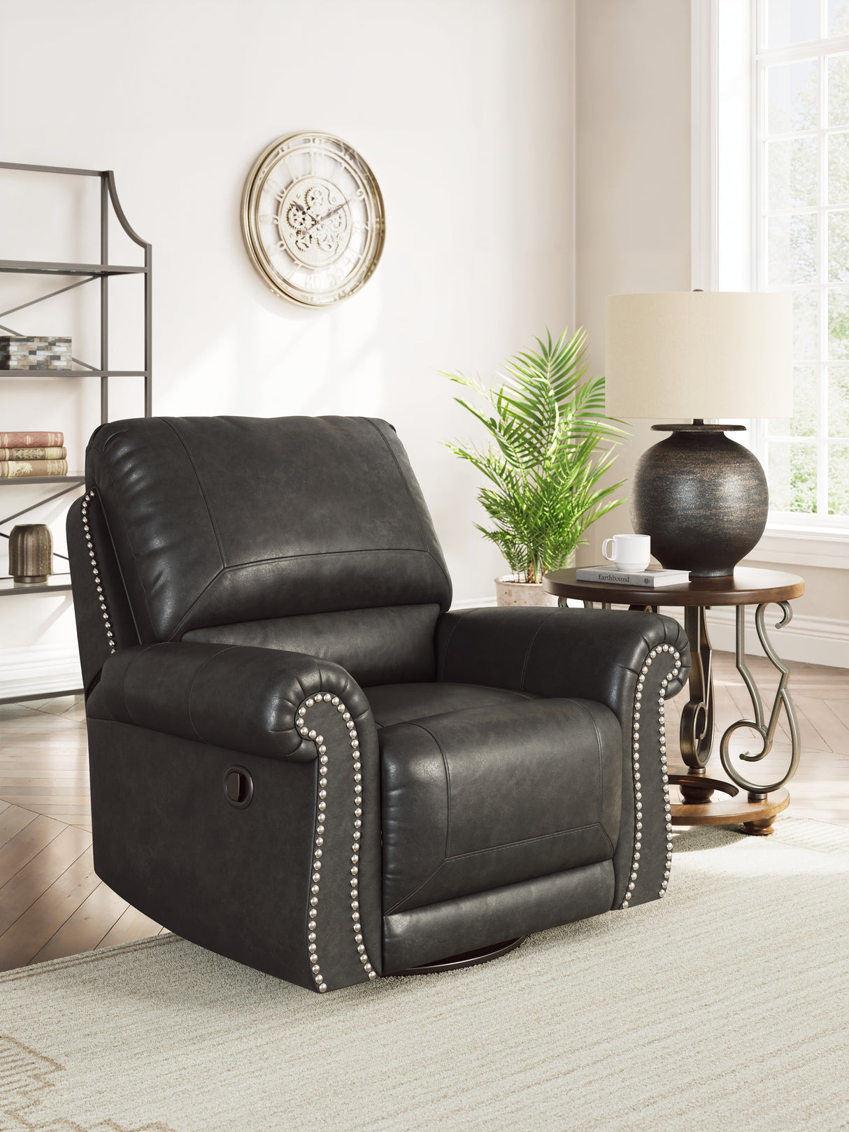 Chasemore Granite Swivel Glider Recliner from Ashley - Luna Furniture
