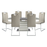Glissand Chrome Metal/Gray 7-Piece 71" Extendable Dining Set from Homelegance - Luna Furniture