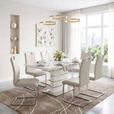 Glissand Chrome Metal/Gray Extendable Dining Table