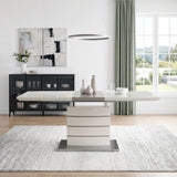 Glissand Chrome Metal/Gray Extendable Dining Table