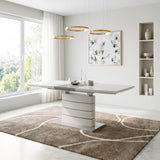 Glissand Chrome Metal/Gray Extendable Dining Table