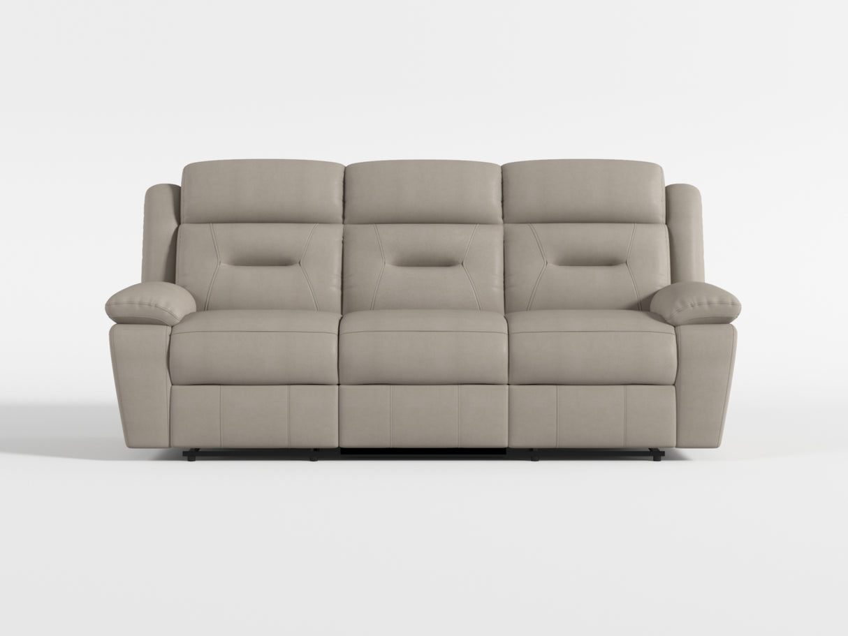 Laconia Dark Gray Leather Double Reclining Sofa from Homelegance - Luna Furniture