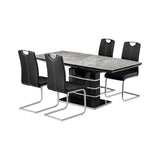Glissand Black/Chrome 5-Piece Expandable Dining Room Set