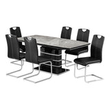 Glissand Black/Chrome 7-Piece Expandable Dining Room Set