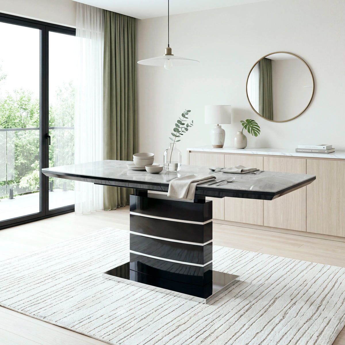 Glissand Black Expandable Dining Table