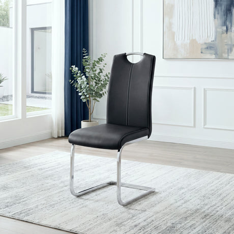 Glissand Black/Chrome Side Chair, Set of 2 from Homelegance - Luna Furniture