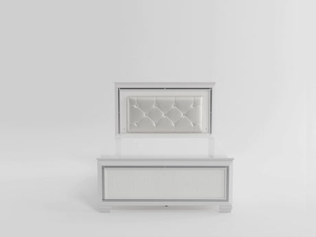Allura White Full Bed, LED Lighting from Homelegance - Luna Furniture