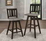 Amsonia Gray/Black Slat Back Swivel Counter Height Chairs, Set of 2 from Homelegance - Luna Furniture