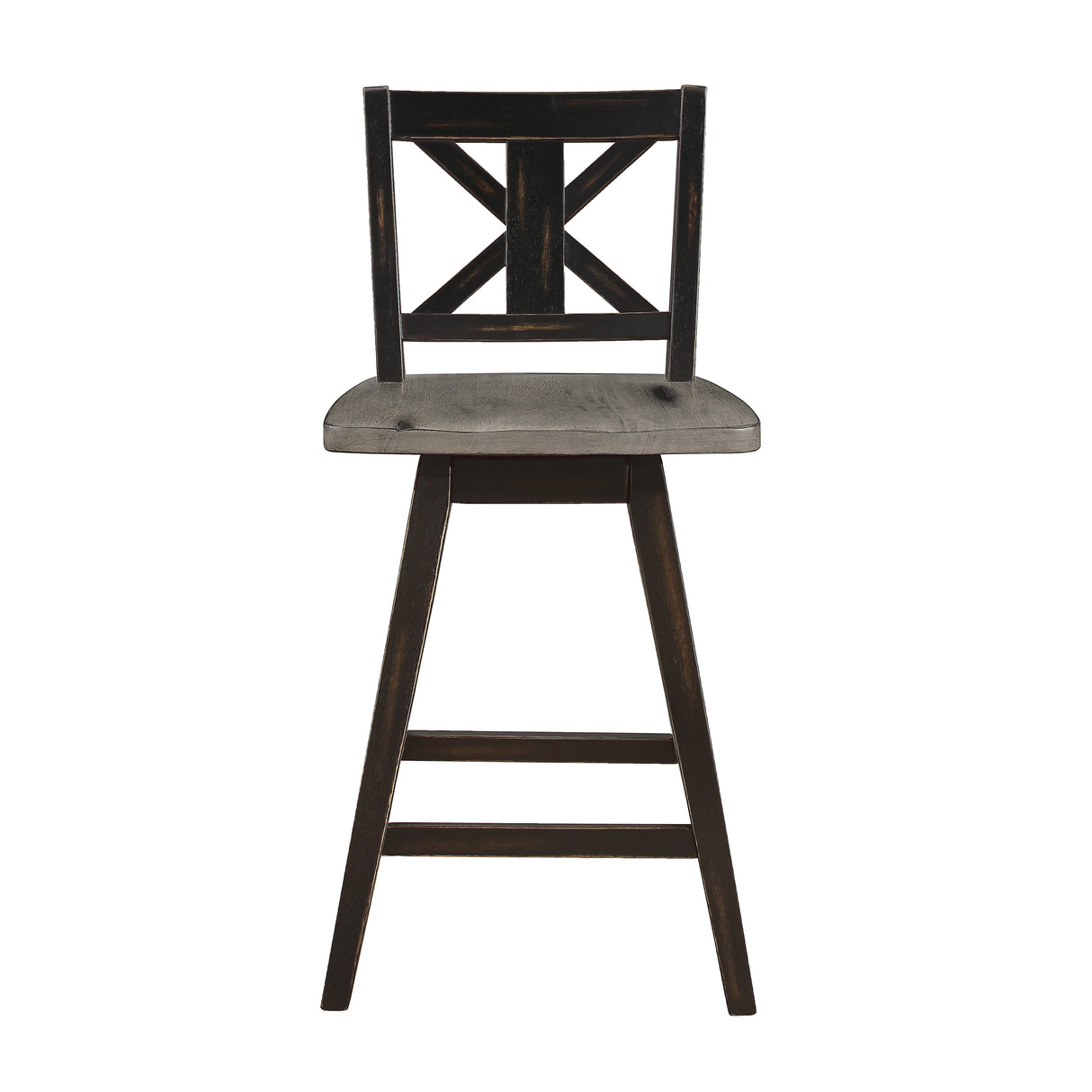 Amsonia Gray/Black X-Back Swivel Counter Height Chair, Set of 2 from Homelegance - Luna Furniture
