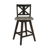 Amsonia Gray/Black X-Back Swivel Counter Height Chair, Set of 2 from Homelegance - Luna Furniture
