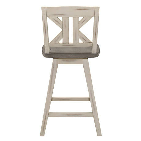 Amsonia Gray/Black X-Back Swivel Pub Height Chairs, Set of 2 from Homelegance - Luna Furniture