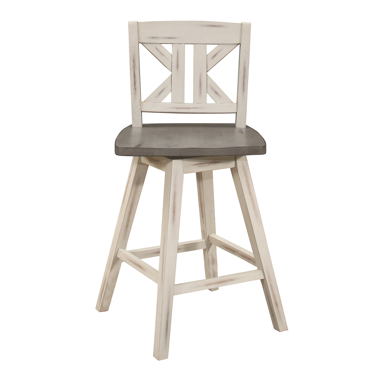 Amsonia Gray/Black X-Back Swivel Pub Height Chairs, Set of 2 from Homelegance - Luna Furniture