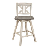 Amsonia Gray/Black X-Back Swivel Pub Height Chairs, Set of 2 from Homelegance - Luna Furniture
