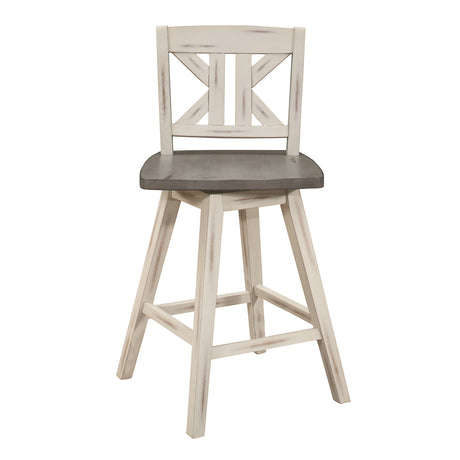 Amsonia Gray/Black X-Back Swivel Pub Height Chairs, Set of 2 from Homelegance - Luna Furniture