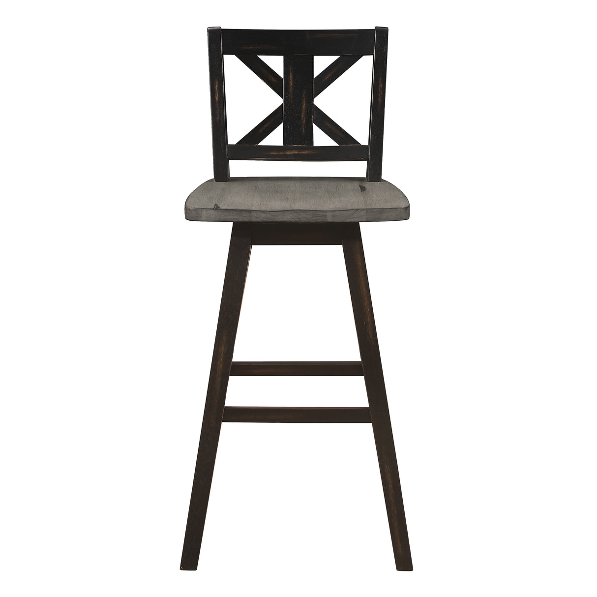 Amsonia Gray/Black X-Back Swivel Pub Height Chairs, Set of 2 from Homelegance - Luna Furniture