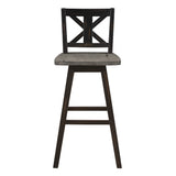 Amsonia Gray/Black X-Back Swivel Pub Height Chairs, Set of 2 from Homelegance - Luna Furniture