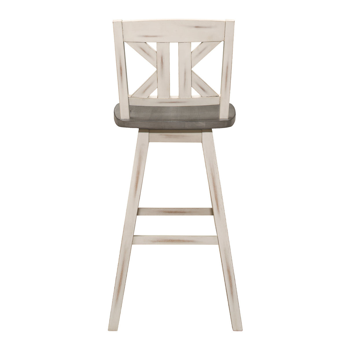 Amsonia Gray/White Divided X-Back Swivel Pub Height Chairs, Set of 2 from Homelegance - Luna Furniture