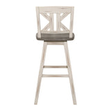 Amsonia Gray/White Divided X-Back Swivel Pub Height Chairs, Set of 2 from Homelegance - Luna Furniture