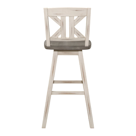 Amsonia Gray/White Divided X-Back Swivel Pub Height Chairs, Set of 2 from Homelegance - Luna Furniture