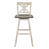 Amsonia Gray/White X-Back Swivel Pub Height Chairs, Set of 2 from Homelegance - Luna Furniture