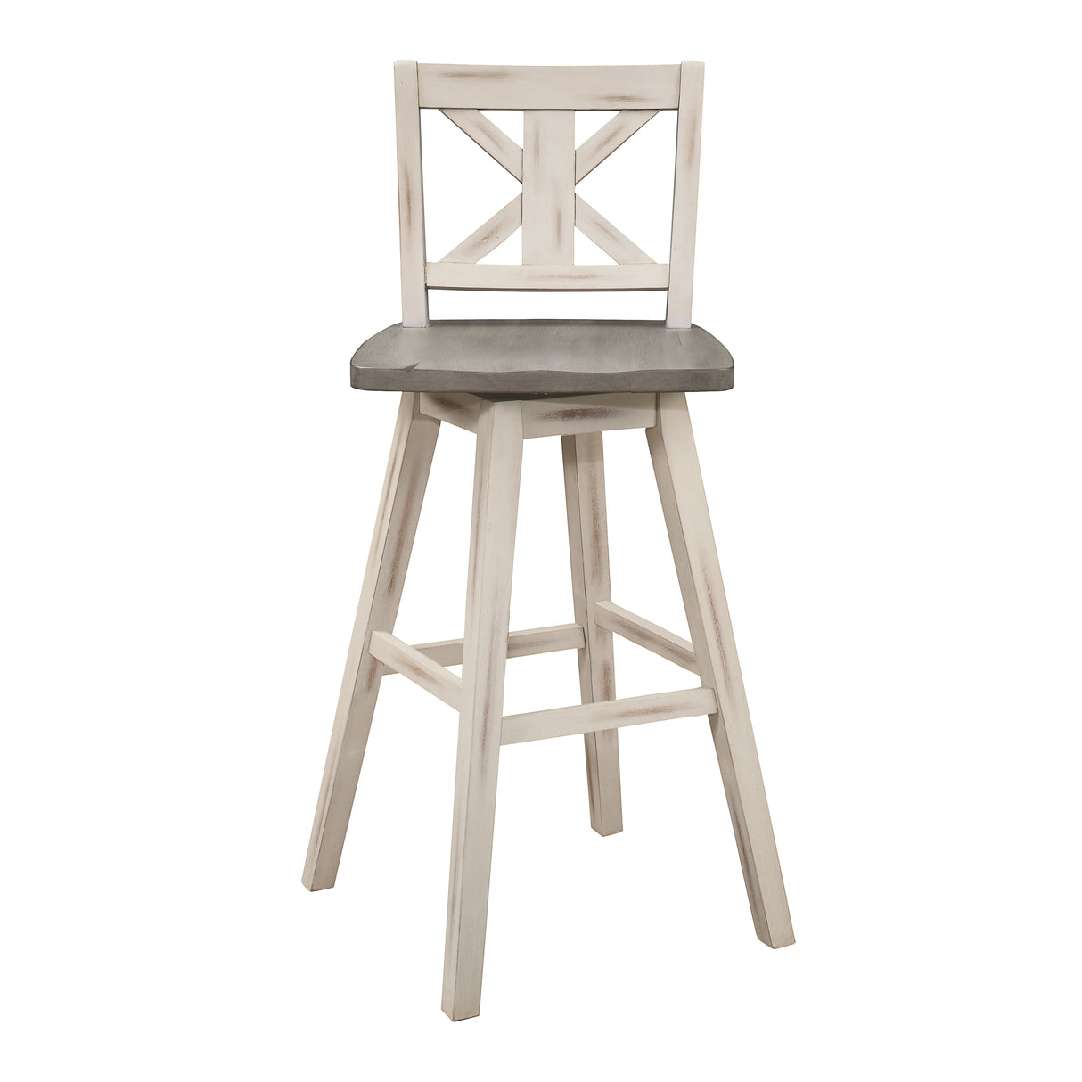 Amsonia Gray/Black X-Back Swivel Pub Height Chairs, Set of 2 from Homelegance - Luna Furniture
