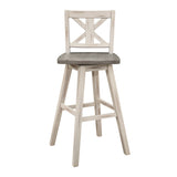 Amsonia Gray/Black X-Back Swivel Pub Height Chairs, Set of 2 from Homelegance - Luna Furniture