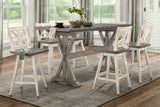 Amsonia Gray/White 7-Piece Counter Height Set with X-Back Swivel Chairs