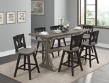 Amsonia Gray/Black Slat Back Swivel Counter Height Chairs, Set of 2 from Homelegance - Luna Furniture