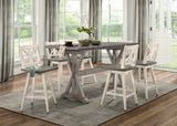 Amsonia Gray/White X-Back Swivel Counter Height Chair, Set of 2 from Homelegance - Luna Furniture
