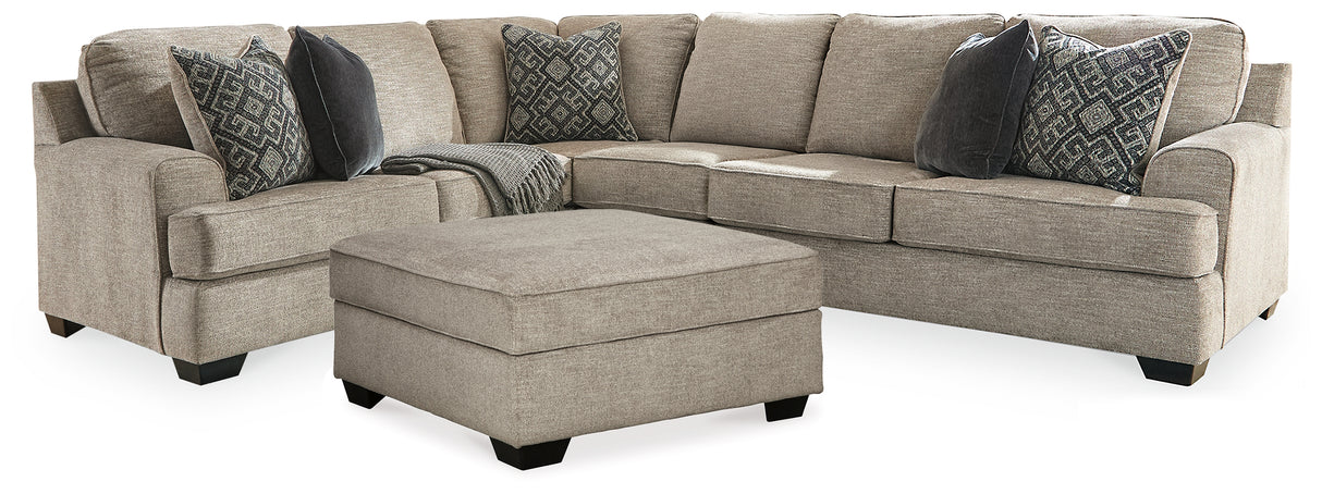 Bovarian Stone 3-Piece Sectional with Ottoman from Ashley Furniture - Luna Furniture