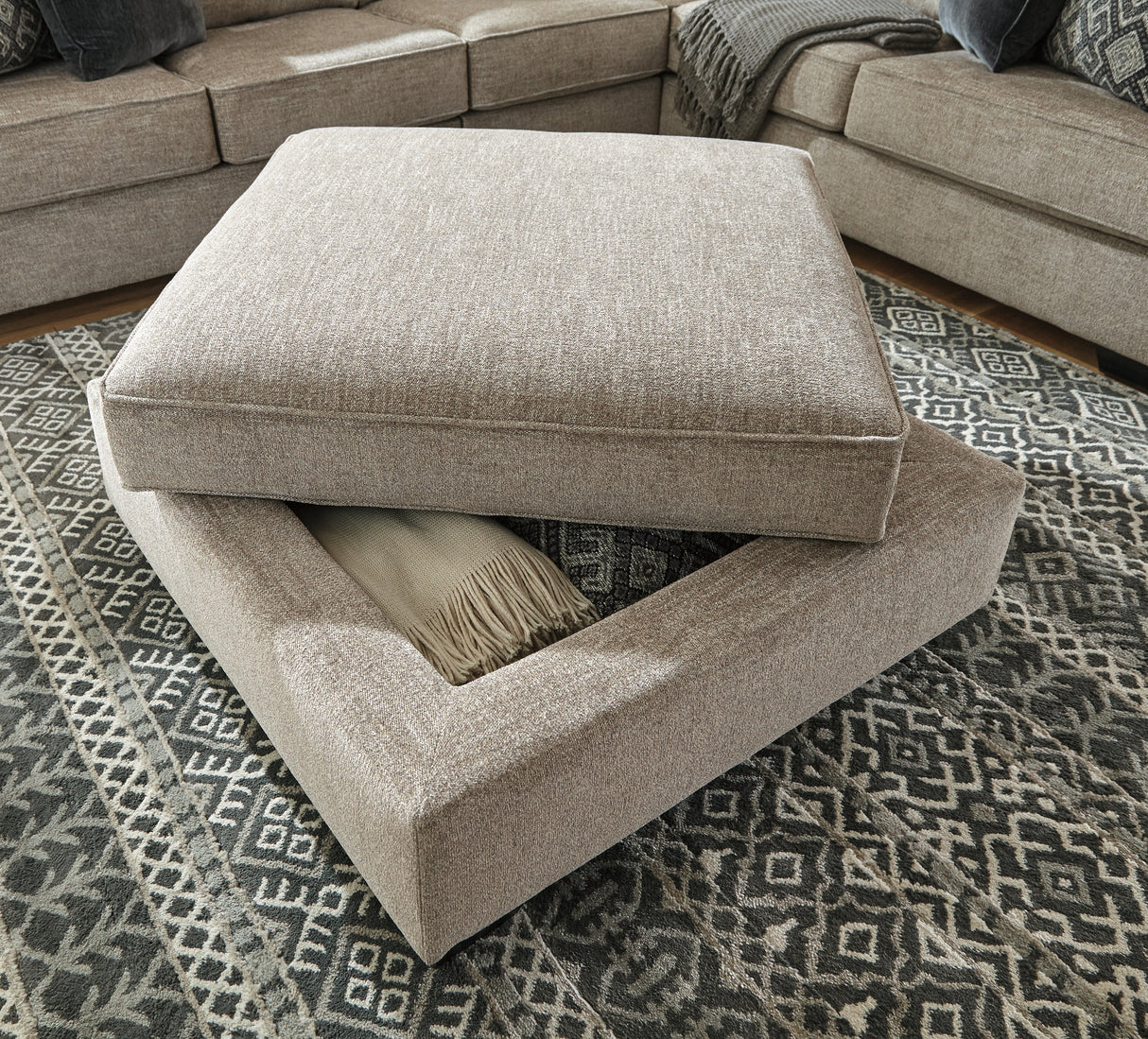 Bovarian Stone 3-Piece Sectional with Ottoman from Ashley Furniture - Luna Furniture