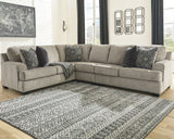 Bovarian 3-Piece Sectional with Ottoman in Stone from Ashley Furniture - Luna Furniture