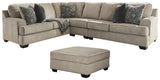 Bovarian 3-Piece Sectional with Ottoman in Stone from Ashley Furniture - Luna Furniture