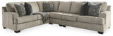 Bovarian 3-Piece Sectional with Ottoman in Stone from Ashley Furniture - Luna Furniture