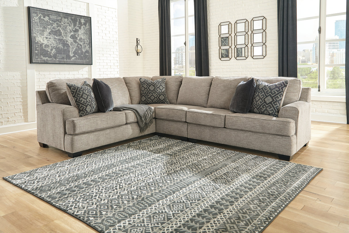 Bovarian Stone 3-Piece Sectional with Ottoman from Ashley Furniture - Luna Furniture