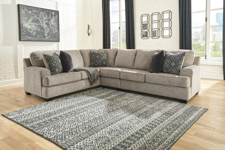 Bovarian Stone 3-Piece Sectional with Ottoman from Ashley Furniture - Luna Furniture